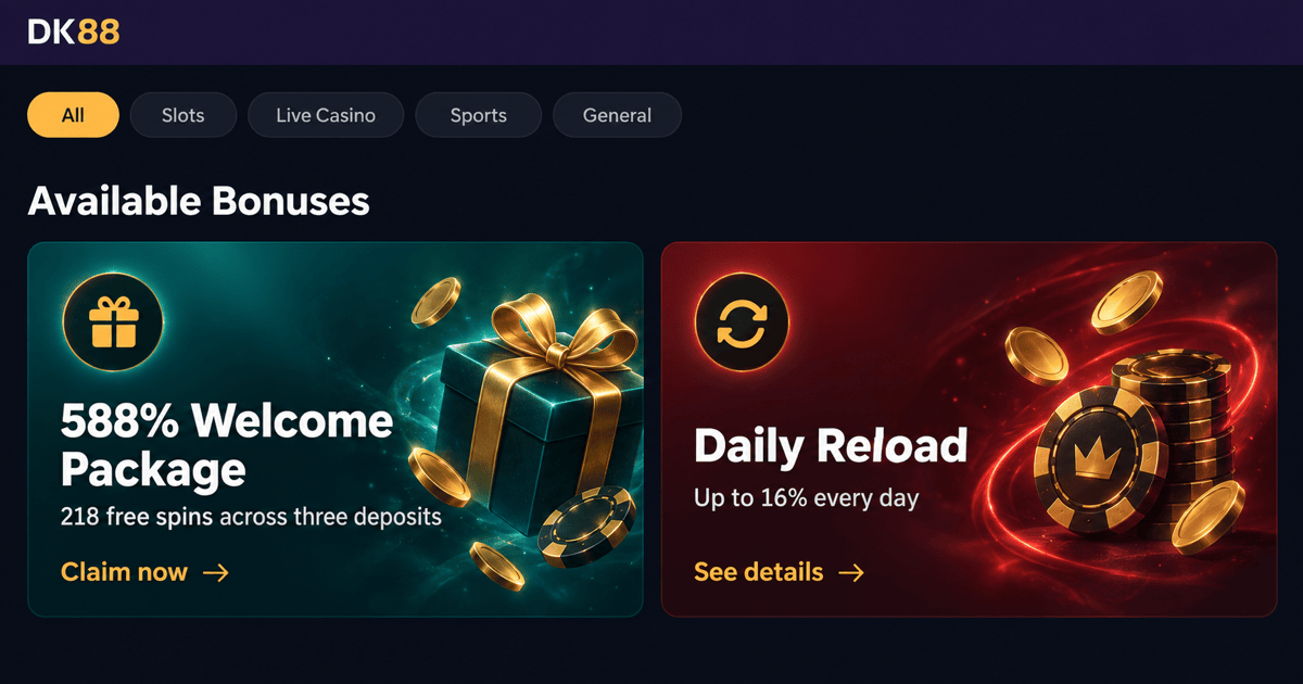 Dk88 Casino welcome pack offers